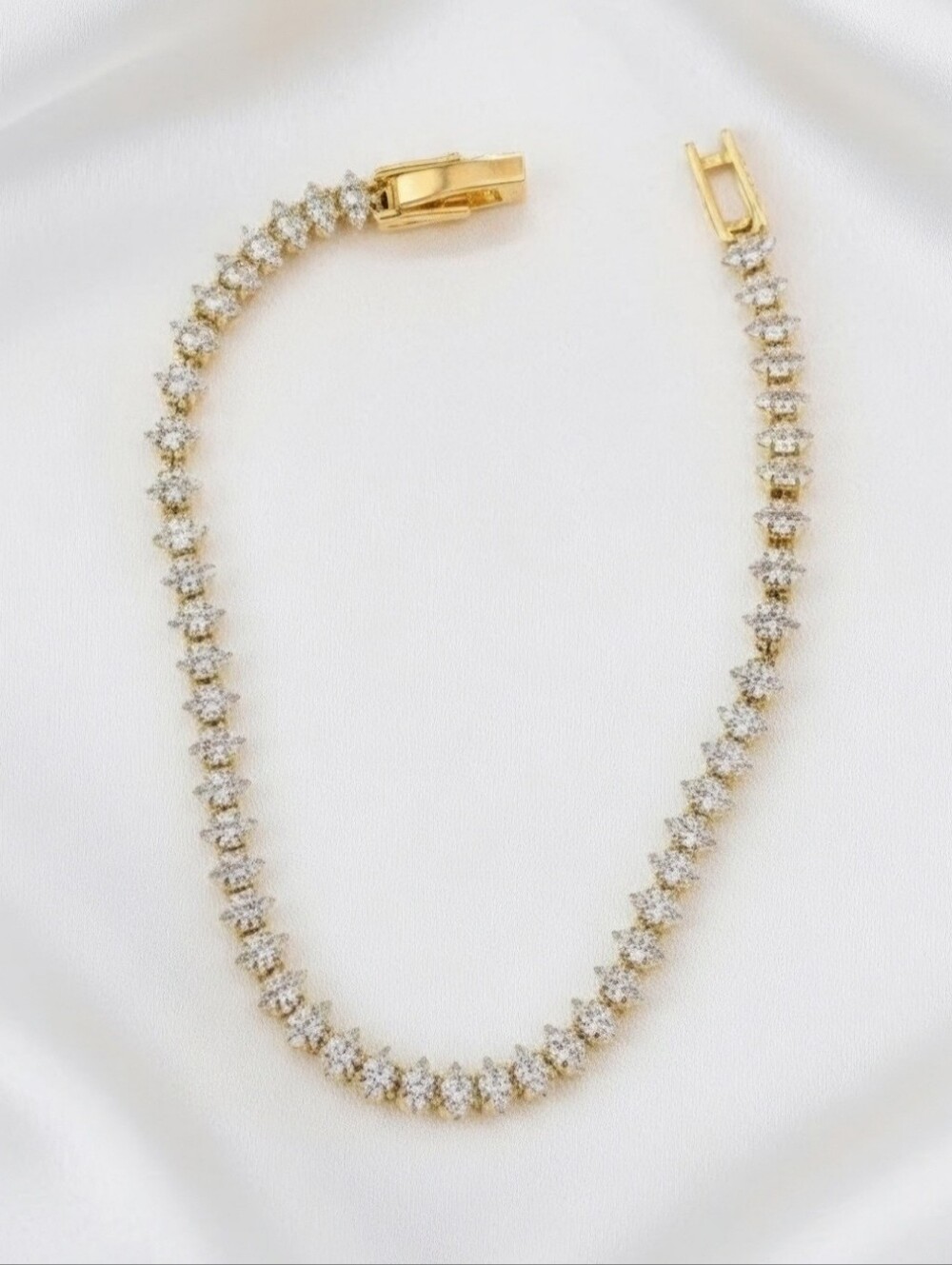 Gold Crystal Tennis Bracelet - Women Jewelry